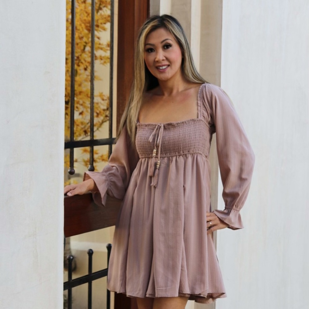 Belle Cocoa Long Sleeve Dress